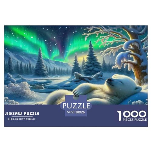 Eisbär1000-teiliges Puzzle Für Erwachsene Und Kinder Bildungsspiele AuroraSpaßig Und Herausfordernd Für Home Decoration Tolle Geschenkidee38x26cm/1000pcs von TDSNKAVHB