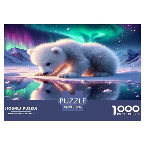 Eisbär1000-teiliges Puzzle Für Erwachsene Und Kinder Familienspiel AuroraHerausfordernd Für Home Decoration Tolle Geschenkidee38x26cm/1000pcs von TDSNKAVHB