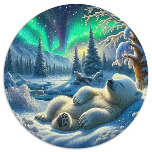 EisbärPuzzles 1000 Teil Für Erwachsene Und Kinder Rund AuroraKreatives Herausforderndes Spielzeug-Geschenk1000pcs (67.5x67.5cm) von TDSNKAVHB