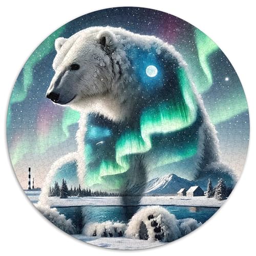 EisbärPuzzles 1000 Teil Für Erwachsene Und Kinder Rund AuroraKreatives Herausforderungsspielzeug-Geschenk1000pcs (67.5x67.5cm) von TDSNKAVHB