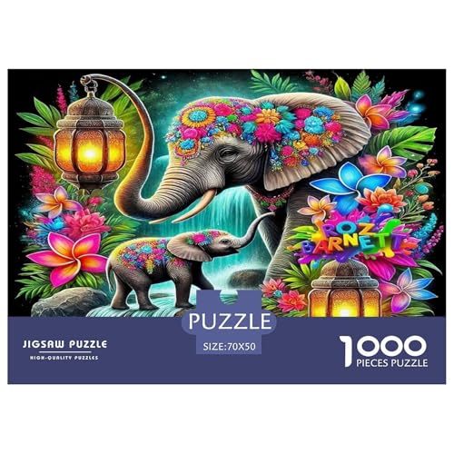 Elefanten1000-teilige Puzzles Für Erwachsene Und Kinder Familienspiel FantasieHerausfordernde Home Decors Tolle Geschenkidee70x50cm/1000pcs von TDSNKAVHB