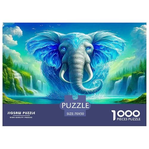 Elefanten1000-teiliges Puzzle Für Erwachsene Bildungsspiele FantasieSpaßig Und Herausfordernde Home Decors Tolle Geschenkidee70x50cm/1000pcs von TDSNKAVHB