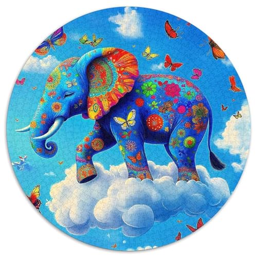 ElefantenPuzzle 1000 Teile Für Erwachsene Rund FantasieKreatives Herausforderndes Spielzeug-Geschenk1000pcs (67.5x67.5cm) von TDSNKAVHB