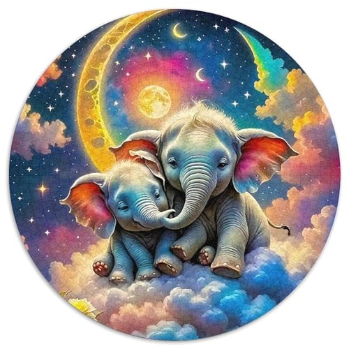 ElefantenPuzzle 1000 Teile Für Erwachsene Und Kinder Rund FantasieKreatives Herausforderndes Spielzeug-Geschenk1000pcs (67.5x67.5cm) von TDSNKAVHB