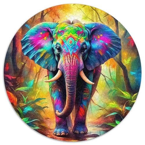 ElefantenPuzzle 1000 Teile Für Erwachsene Und Kinder Rund FantasieKreatives Herausforderndes Spielzeug-Geschenk1000pcs (67.5x67.5cm) von TDSNKAVHB