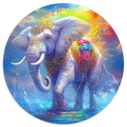 ElefantenPuzzles 1000 Teile Für Erwachsene Rund FantasieKreatives Herausforderndes Spielzeug-Geschenk1000pcs (67.5x67.5cm) von TDSNKAVHB