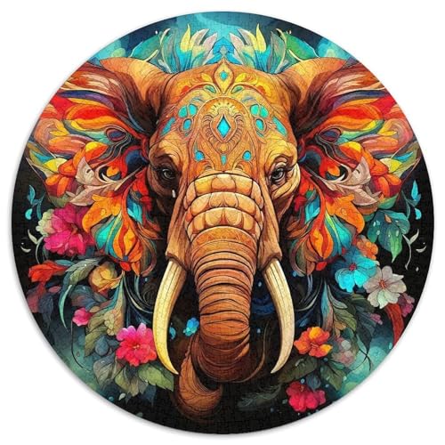 ElefantenPuzzles 1000 Teile Für Erwachsene Rund KunstKreatives Herausforderndes Puzzle-Spielzeug1000pcs (67.5x67.5cm) von TDSNKAVHB