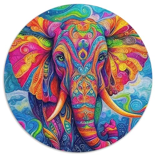 ElefantenPuzzles 1000 Teile Für Erwachsene Rund KunstKreatives Herausforderndes Spielzeug-Geschenk1000pcs (67.5x67.5cm) von TDSNKAVHB