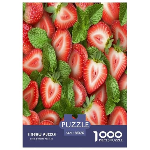 Erdbeere Puzzles 1000 Teile Schwer Puzzle Spielzeug Lernspiel Impossible Herausforderung Spielzeug Für Erwachsene Und Kinder in Bewährter 38x26cm/1000pcs von TDSNKAVHB