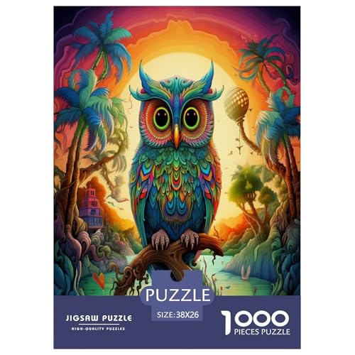 Eule Puzzle 1000 Teile Schwer Puzzle Spielzeug Lernspiel Impossible Herausforderung Spielzeug Für Erwachsene Und Kinder in Bewährter 38x26cm/1000pcs von TDSNKAVHB
