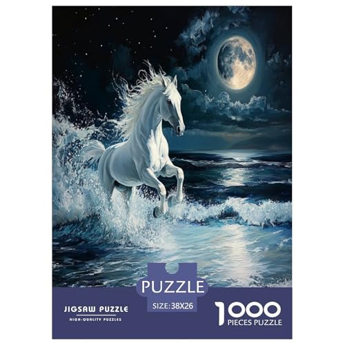Fine Pferd Puzzle 1000 Teile Schwer Puzzle Spielzeug Pädagogisches Spiel Impossible Herausforderungsspielzeug Für Erwachsene Und Kinder in Bewährter 38x26cm/1000pcs von TDSNKAVHB