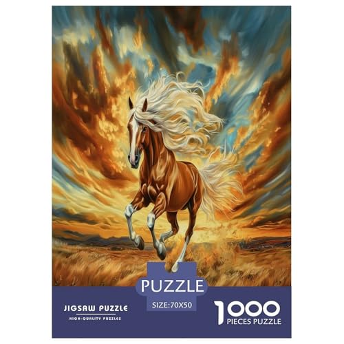 Fine Pferd Puzzles 1000 Teile Schwer Puzzle Spielzeug Lernspiel Impossible Herausforderung Spielzeug Für Erwachsene Und Kinder in Bewährter 70x50cm/1000pcs von TDSNKAVHB