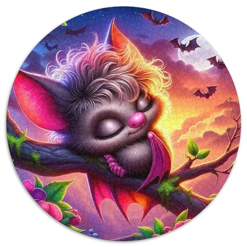 FledermausPuzzle 1000 Teile Für Erwachsene Und Kinder Rund MondlightKreatives Herausforderndes Spielzeug-Geschenk1000pcs (67.5x67.5cm) von TDSNKAVHB