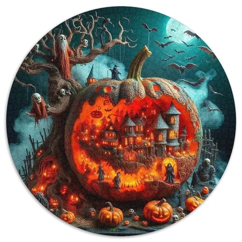 FledermausPuzzles 1000 Teile Für Erwachsene Und Kinder Rund KürbisKreatives Herausforderndes Spielzeug-Geschenk1000pcs (67.5x67.5cm) von TDSNKAVHB