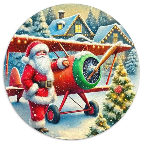 FlugzeugPuzzle 1000 Teile Für Erwachsene Und Kinder Rund WeihnachtsmannKreative Herausforderungs-Familiendekorationen1000pcs (67.5x67.5cm) von TDSNKAVHB