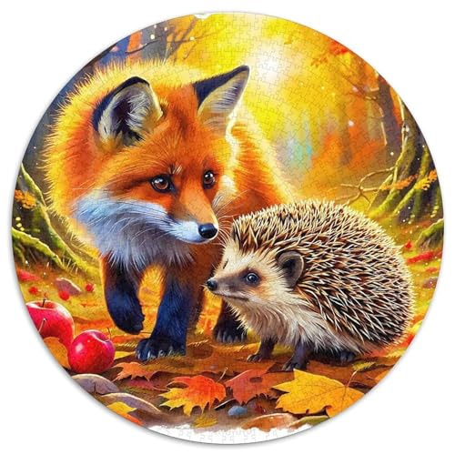 FoxPuzzles 1000 Teile Für Erwachsene Rund niedliche TiereKreative Herausfordernde Familiendekorationen1000pcs (67.5x67.5cm) von TDSNKAVHB