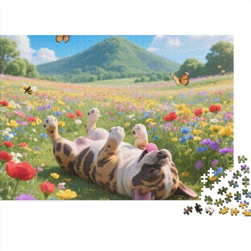 Französische Bulldogge Jigsaw 1000 Pieces Challenge Spielzeug niedlich Haustier Erwachsener Edutainment Puzzle Game Unique Gift1000pcs (75x50cm) von TDSNKAVHB