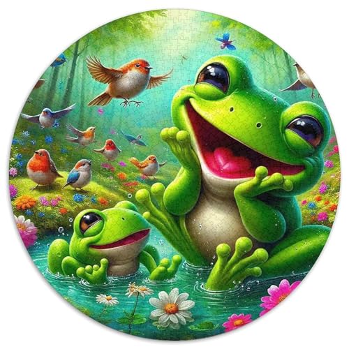 FroschPuzzles 1000 Teile Für Erwachsene Rund lustigKreatives Herausforderndes Spielzeug-Geschenk1000pcs (67.5x67.5cm) von TDSNKAVHB