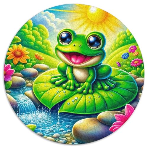 FroschPuzzles 1000 Teile Für Erwachsene Rund niedlichKreatives Herausforderndes Spielzeug-Geschenk1000pcs (67.5x67.5cm) von TDSNKAVHB