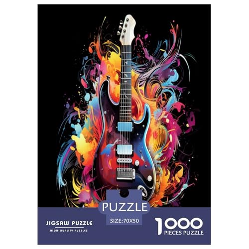 Gitarre Puzzles 1000 Teile Schwer Puzzle Spielzeug Lernspiel Impossible Herausforderungsspielzeug Für Erwachsene Und Kinder Ab 14 Jahren 70x50cm/1000pcs von TDSNKAVHB