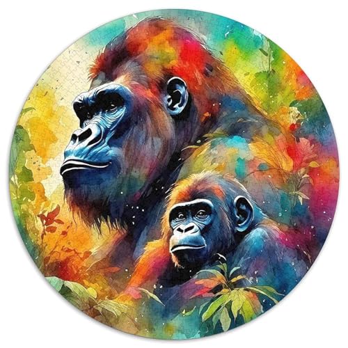 GorillaPuzzle 1000 Teil Für Erwachsene Rund KunstKreatives Herausforderndes Spielzeug-Geschenk1000pcs (67.5x67.5cm) von TDSNKAVHB