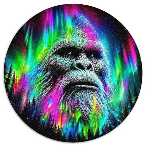 GorillaPuzzles 1000 Teile Für Erwachsene Rund AuroraKreatives Herausforderndes Puzzle-Spielzeug1000pcs (67.5x67.5cm) von TDSNKAVHB