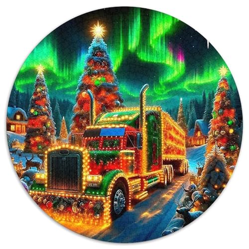 Großer LKWPuzzle 1000 Teile Für Erwachsene Und Kinder Rund AuroraKreative Herausfordernde Familiendekorationen1000pcs (67.5x67.5cm) von TDSNKAVHB