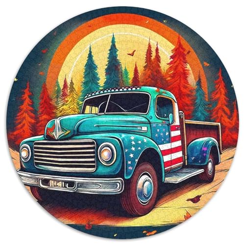 Großer LKWPuzzles 1000 Teile Für Erwachsene Und Kinder Rund SonnenuntergangKreatives Herausforderndes Puzzle-Spielzeug1000pcs (67.5x67.5cm) von TDSNKAVHB