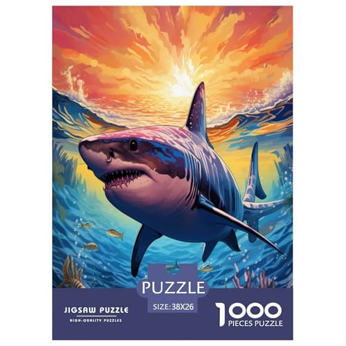 Hais Puzzle 1000 Teile Schwer Puzzle Spielzeug Pädagogisches Spiel Impossible Herausforderung Spielzeug Für Erwachsene Kinder 38x26cm/1000pcs von TDSNKAVHB