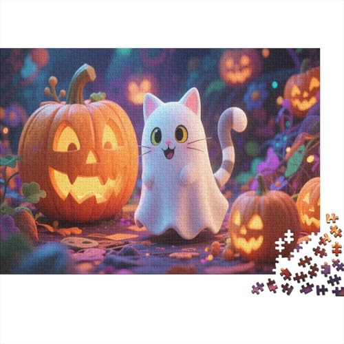 Halloween Jigsaw 1000 Piece Challenge Spielzeug Kitten Erwachsene Und Kinder Educational Gaming Puzzle Game Unique Gift1000pcs (75x50cm) von TDSNKAVHB