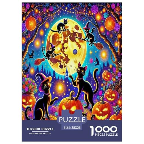 Halloween1000-teilige Puzzles Für Erwachsene Bildungsspiele Jack-o'-LaterneSpaßig Und Herausfordernde Home Decors Tolle Geschenkidee38x26cm/1000pcs von TDSNKAVHB