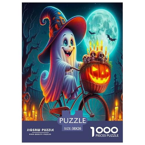 Halloween1000-teilige Puzzles Für Erwachsene Bildungsspiele Jack-o'-LaterneSpaßig Und Herausfordernde Home Decors Tolle Geschenkidee38x26cm/1000pcs von TDSNKAVHB