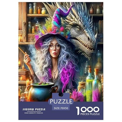 Halloween1000-teiliges Puzzle Für Erwachsene Bildungsspiele Hexe and DrachenHerausfordernd Für Home Decoration Tolle Geschenkidee70x50cm/1000pcs Halloween1000-teiliges Puzzle Für Erwachsene Bildungsspiele Hexe and DrachenHerausfordernd Für Home Decoration Tolle Geschenkidee70x50cm/1000pcs von TDSNKAVHB