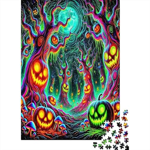 Halloween1000-teiliges Puzzle Für Erwachsene Bildungsspiele schrecklichHerausfordernd Für Home Decoration Tolle Geschenkidee70x50cm/1000pcs von TDSNKAVHB
