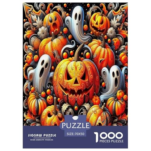 Halloween1000-teiliges Puzzle Für Erwachsene Und Kinder Familienspiel Jack-o'-LaterneSpaßig Und Herausfordernde Home Decors Tolle Geschenkidee70x50cm/1000pcs von TDSNKAVHB