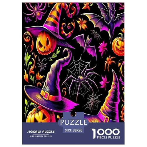 Halloween1000-teiliges Puzzle Für Erwachsene Und Kinder Familienspiel KürbisHerausfordernde Home Decors Tolle Geschenkidee38x26cm/1000pcs von TDSNKAVHB