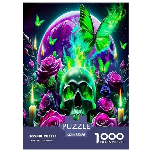 Halloween1000-teiliges Puzzle Für Erwachsene Und Kinder Familienspiel SchädelSpaßig Und Herausfordernde Home Decors Tolle Geschenkidee38x26cm/1000pcs von TDSNKAVHB