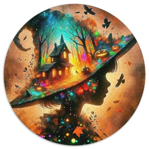HalloweenPuzzle 1000 Teile Für Erwachsene Rund MagierKreatives Herausforderungspuzzle-Spielzeug1000pcs (67.5x67.5cm) von TDSNKAVHB