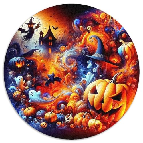 HalloweenPuzzles 1000 Teile Für Erwachsene Rund Jack-o'-LaterneKreatives Herausforderungspuzzle-Spielzeug1000pcs (67.5x67.5cm) von TDSNKAVHB