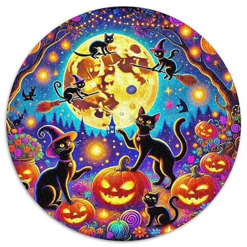 HalloweenPuzzles 1000 Teile Für Erwachsene Rund Jack-o'-LaterneKreatives Herausforderungsspielzeug-Geschenk1000pcs (67.5x67.5cm) von TDSNKAVHB