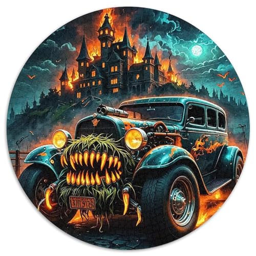 HalloweenPuzzles 1000 Teile Für Erwachsene Rund Vintage AutoKreative Herausforderungs-Familiendekorationen1000pcs (67.5x67.5cm) von TDSNKAVHB
