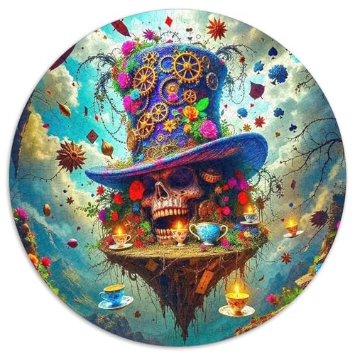 HalloweenPuzzles 1000 Teile Für Erwachsene Und Kinder Rund SchädelKreatives Herausforderndes Spielzeug-Geschenk1000pcs (67.5x67.5cm) von TDSNKAVHB