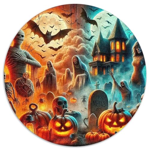 HalloweenPuzzles 1000 Teile Für Erwachsene Und Kinder Rund SchlossKreative Herausforderungs-Familiendekorationen1000pcs (67.5x67.5cm) von TDSNKAVHB
