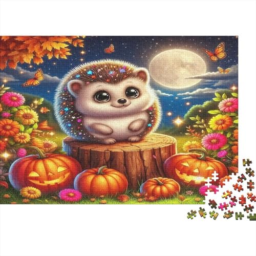 Hedgehog1000-teiliges Puzzle Für Erwachsene Und Kinder Familienspiel KürbisSpaßig Und Herausfordernde Home Decors Tolle Geschenkidee70x50cm/1000pcs von TDSNKAVHB