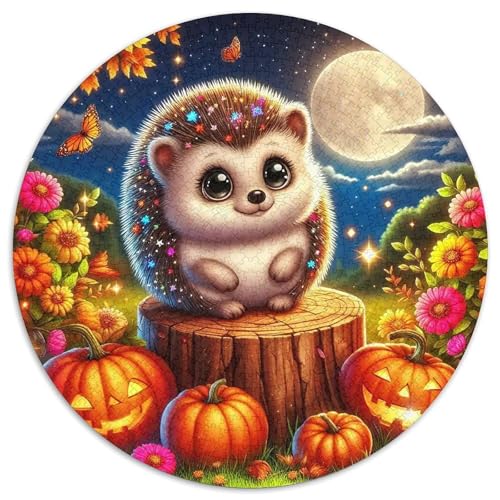 HedgehogPuzzles 1000 Teil Für Erwachsene Und Kinder Rund KürbisKreatives Herausforderungsspielzeug-Geschenk1000pcs (67.5x67.5cm) von TDSNKAVHB