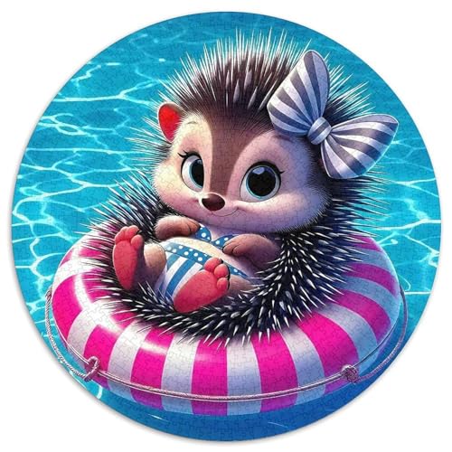 HedgehogPuzzles 1000 Teil Für Erwachsene Und Kinder Rund Nettes HaustierKreative Herausforderungs-Familiendekorationen1000pcs (67.5x67.5cm) von TDSNKAVHB