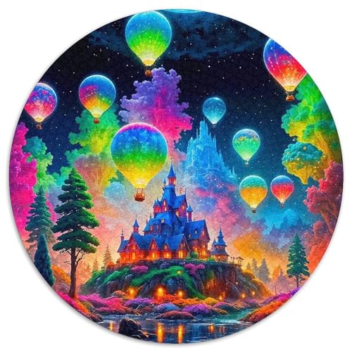 HeißluftballonPuzzle 1000 Teil Für Erwachsene Und Kinder Rund Fantasie SchlossKreative Herausforderungs-Familiendekorationen1000pcs (67.5x67.5cm) von TDSNKAVHB