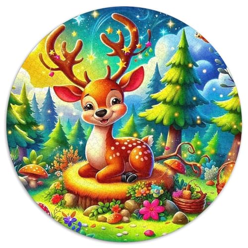 HirschPuzzles 1000 Teil Für Erwachsene Rund niedlichKreatives Herausforderndes Puzzle-Spielzeug1000pcs (67.5x67.5cm) von TDSNKAVHB