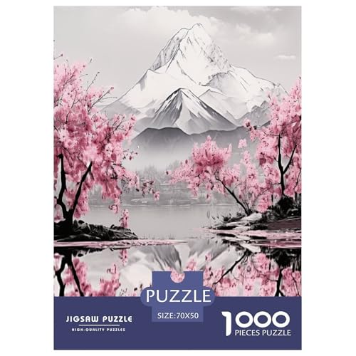 Japanese Kirsche Puzzles 1000 Teile Schwer Puzzle Spielzeug Pädagogisches Spiel Impossible Herausforderungsspielzeug Für Erwachsene Und Kinder Ab 14 Jahren 70x50cm/1000pcs von TDSNKAVHB