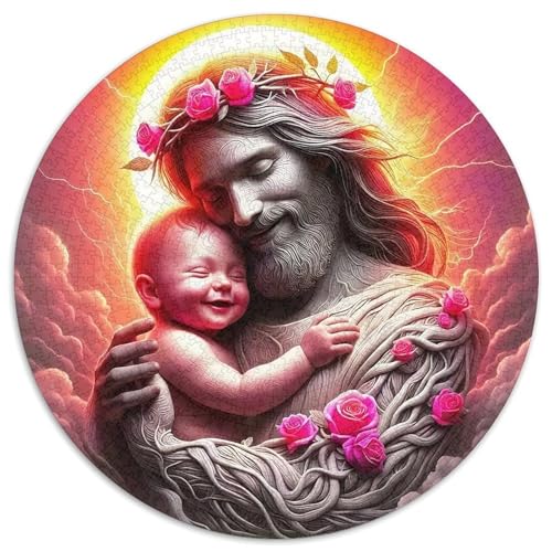 Jesus - ReligionPuzzle 1000 Teile Für Erwachsene Rund heiligKreatives Herausforderndes Puzzle-Spielzeug1000pcs (67.5x67.5cm) von TDSNKAVHB